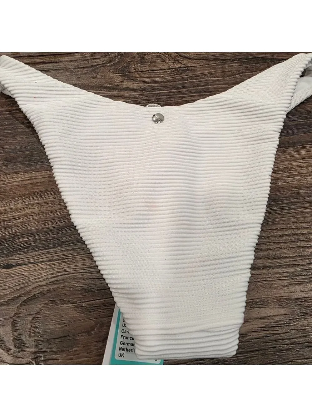 Seafolly Ribbed Bikini Set Black Top White Bottom US 4 NWT/NWOT
